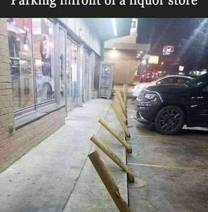Parkování před obchodem s alkoholem